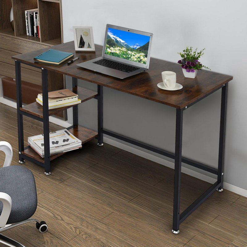 Inbox Zero Black Desk Desks For Bedrooms Desk With Shelves Study Desk